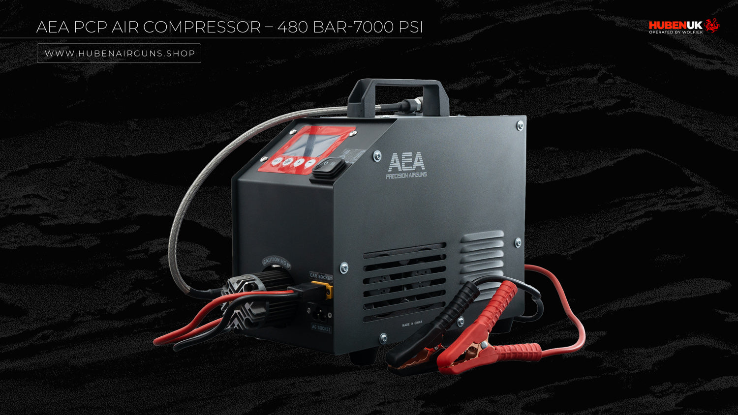 AEA PCP Air Compressor – 480 BAR/7000 PSI side view