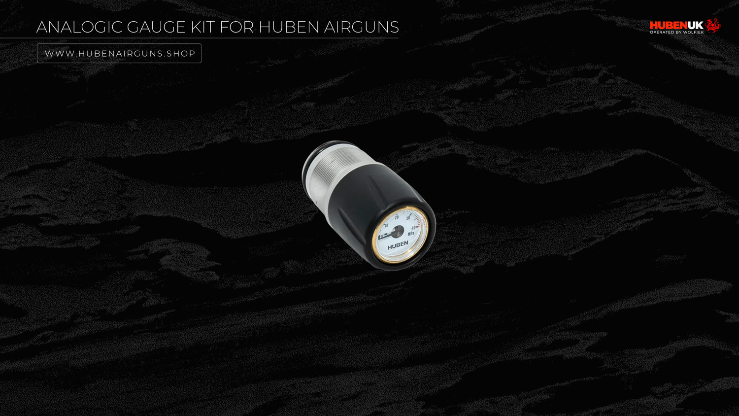 Huben Analogic Gauge Kit pressure gauge side view threaded fitting detail