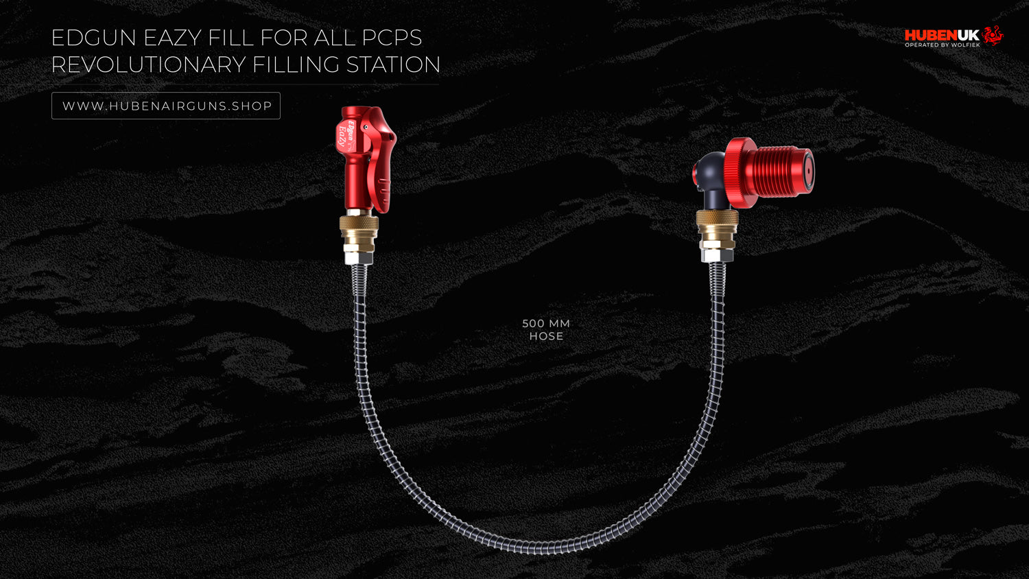 EDgun EaZy Fill for all PCPs – Revolutionary Filling Station with Foster Female Connector, 500mm Hose, and Bottle Plug