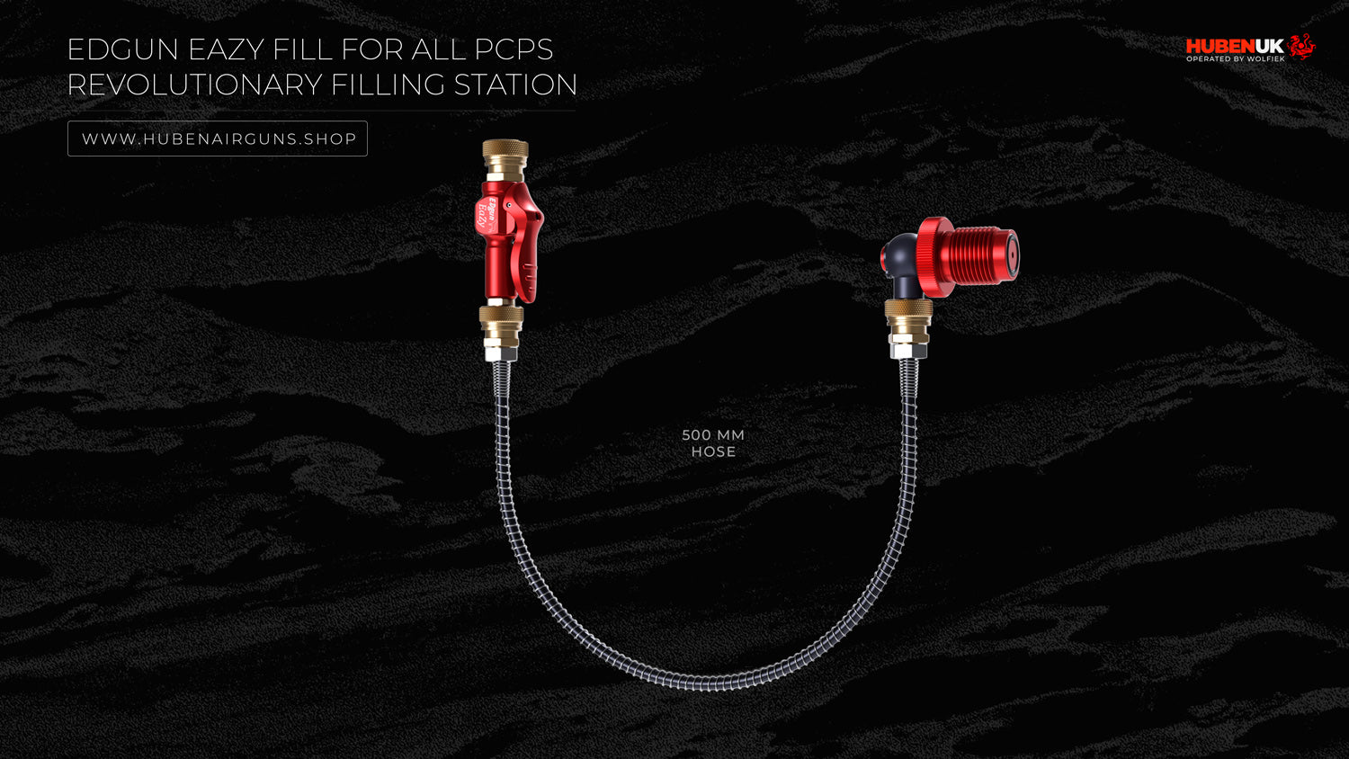 EDgun EaZy Fill for all PCPs – Revolutionary Filling Station with 1/8" Female Connector, 500mm Hose, and Bottle Plug