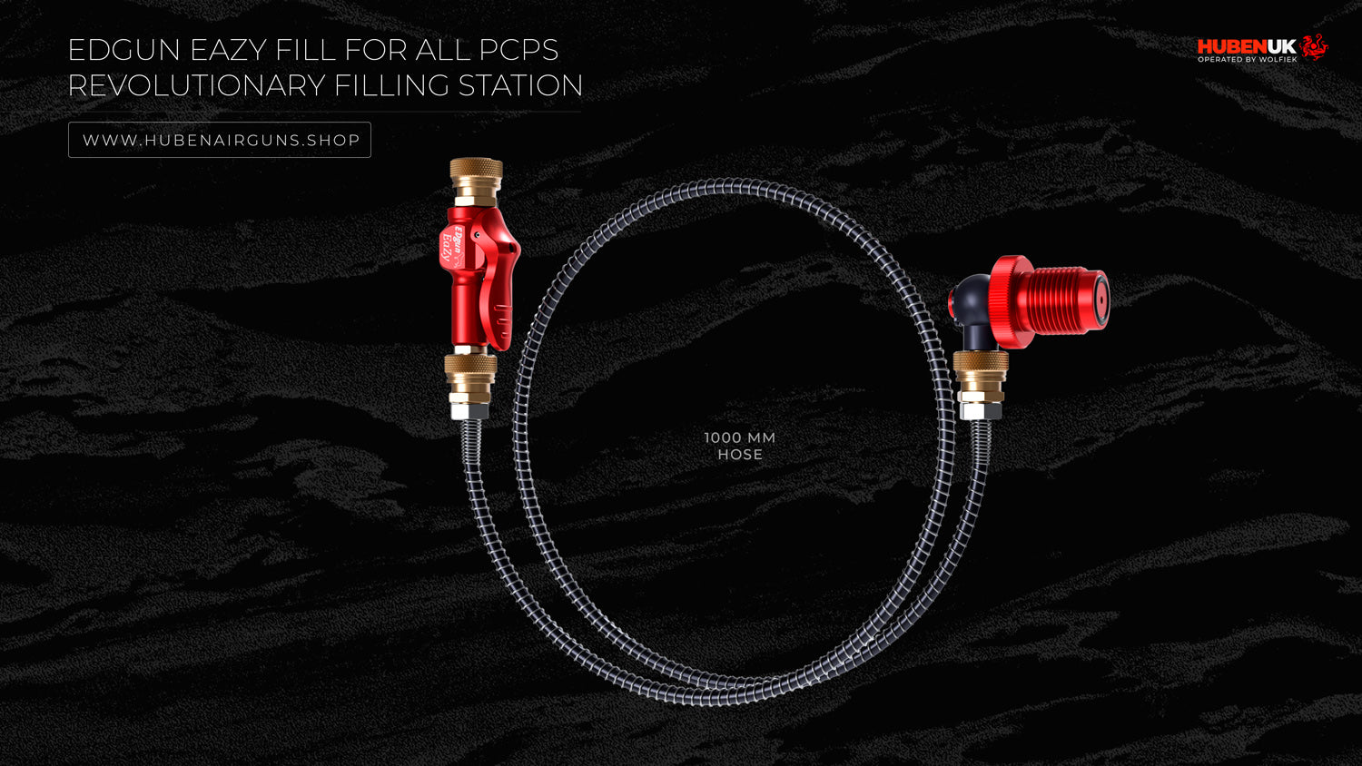 EDgun EaZy Fill for all PCPs – Revolutionary Filling Station with 1/8" Female Connector, 1000mm Hose, and Bottle Plug