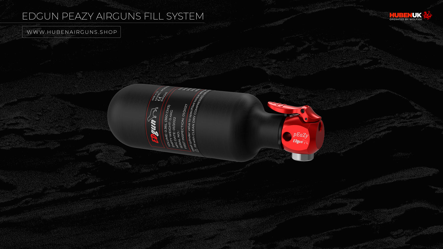 EDgun pEaZy Airguns Fill System 350cc Bottle with Foster Female Connector