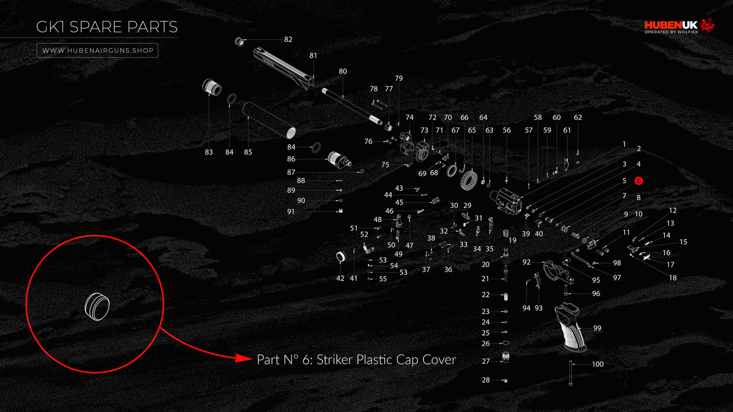 Spare Parts for Huben GK1 Air Pistol