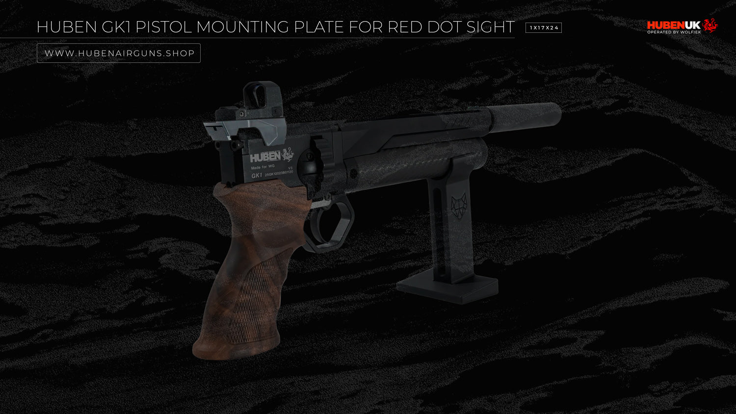 Huben GK1 Pistol Mounting Plate for Red Dot Sight 1x17x24 mounting plate view