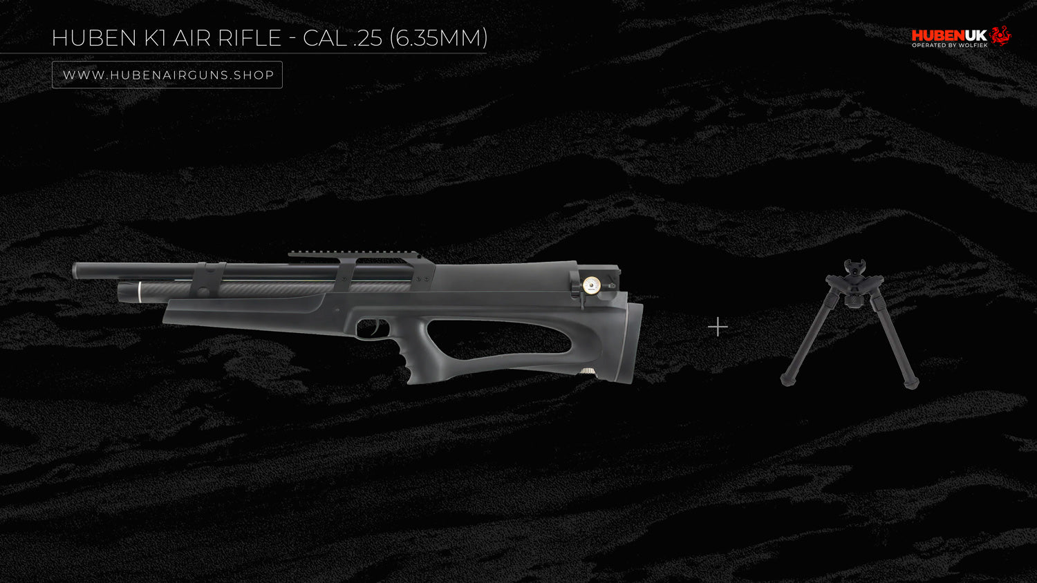 Huben K1 Air Rifle - Cal .25 (6.35mm) with bipod