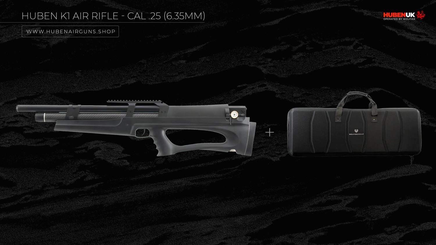 Huben K1 Air Rifle - Cal .25 (6.35mm) with semi-rigid case