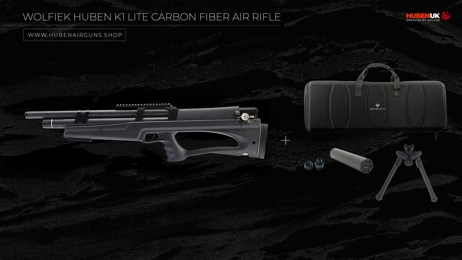 Wolfiek Huben K1 Lite Carbon Fiber Air Rifle · Cal .30 (7.62mm)