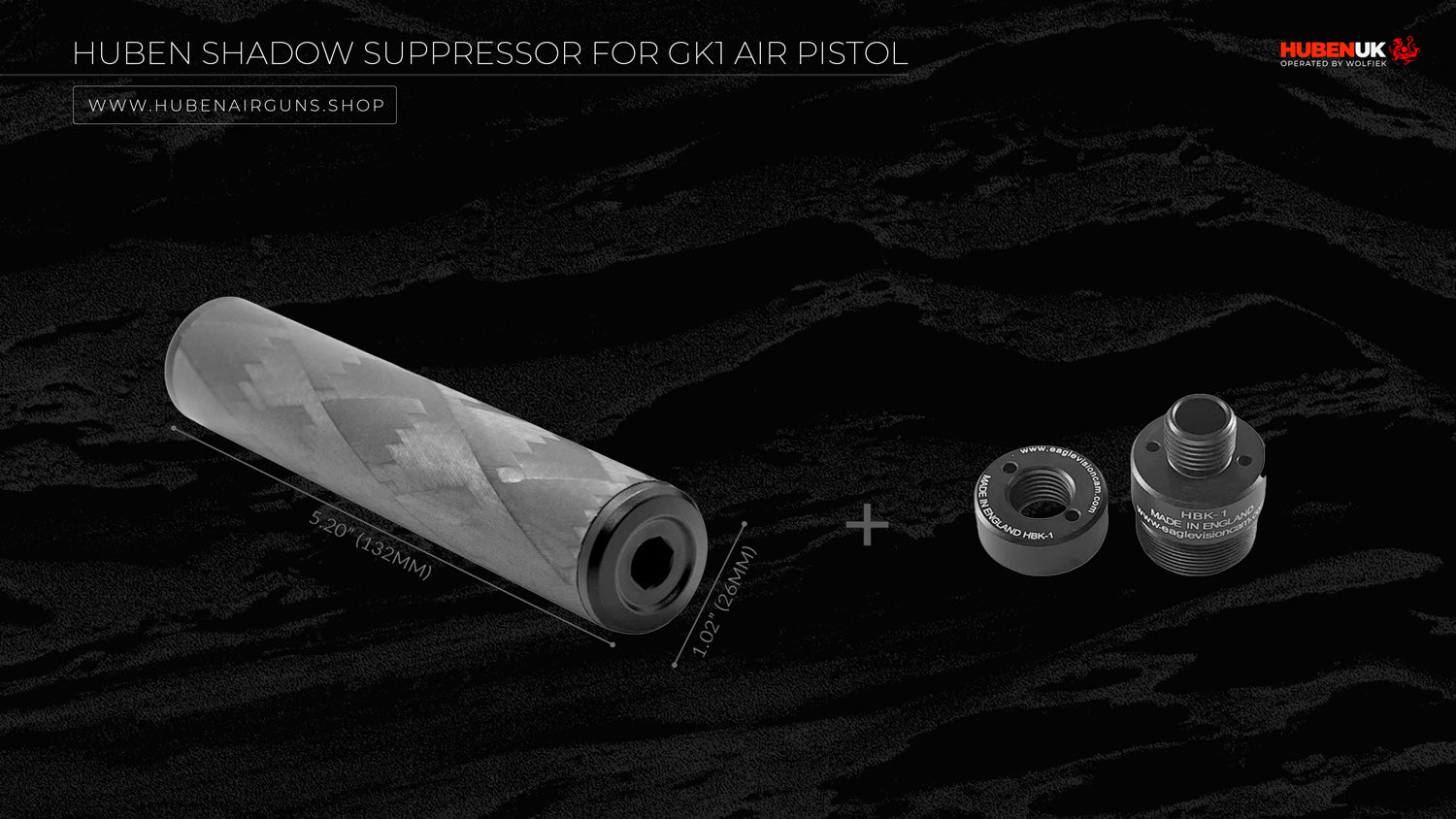 Huben Shadow Suppressor for GK1 Air Pistol with K1 adapter