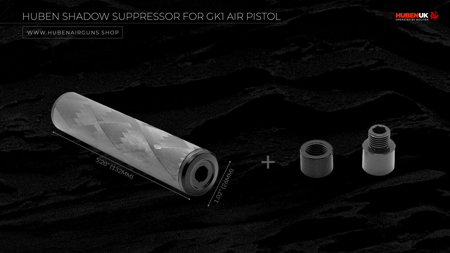 Huben Shadow Suppressor for GK1 Air Pistol with GK1 adapter