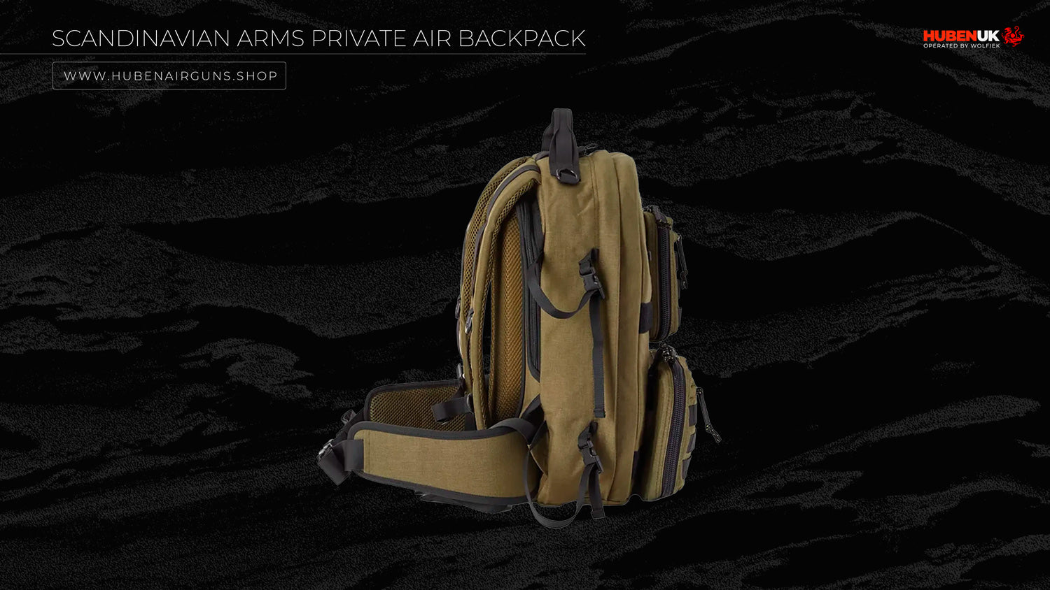 Scandinavian Arms Private Air Backpack side view on pockets and handles