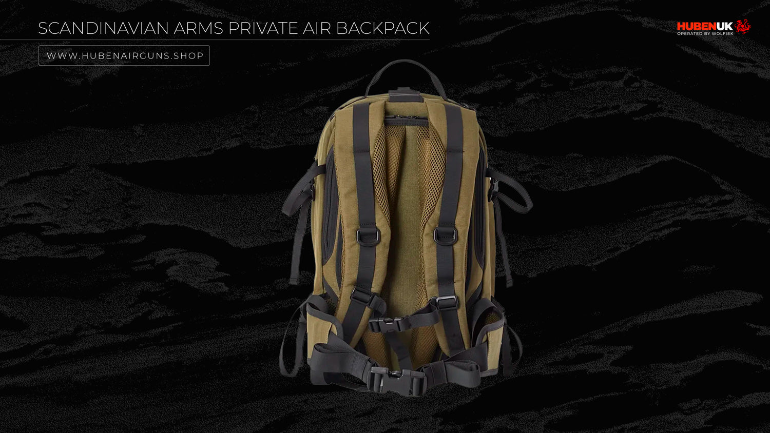 Scandinavian Arms Private Air Backpack back side view on the handles