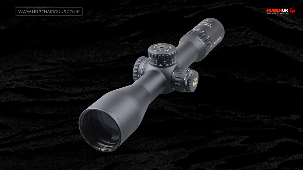 Vector Optics Continental riflescope x6 3-18x50 VCT FFP, angled view