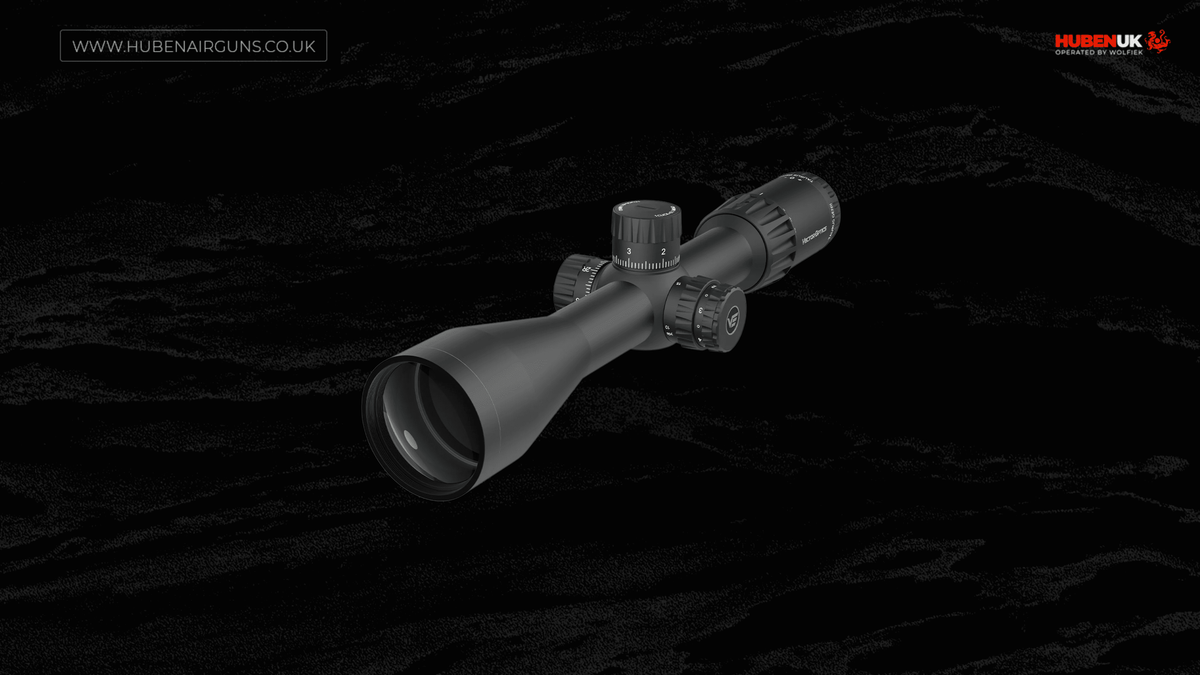 Vector Optics Taurus riflescope 3-18x50 FFP, front lens view