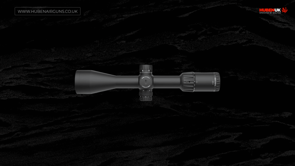 Vector Optics Taurus riflescope 3-18x50 FFP, three-quarter angle view