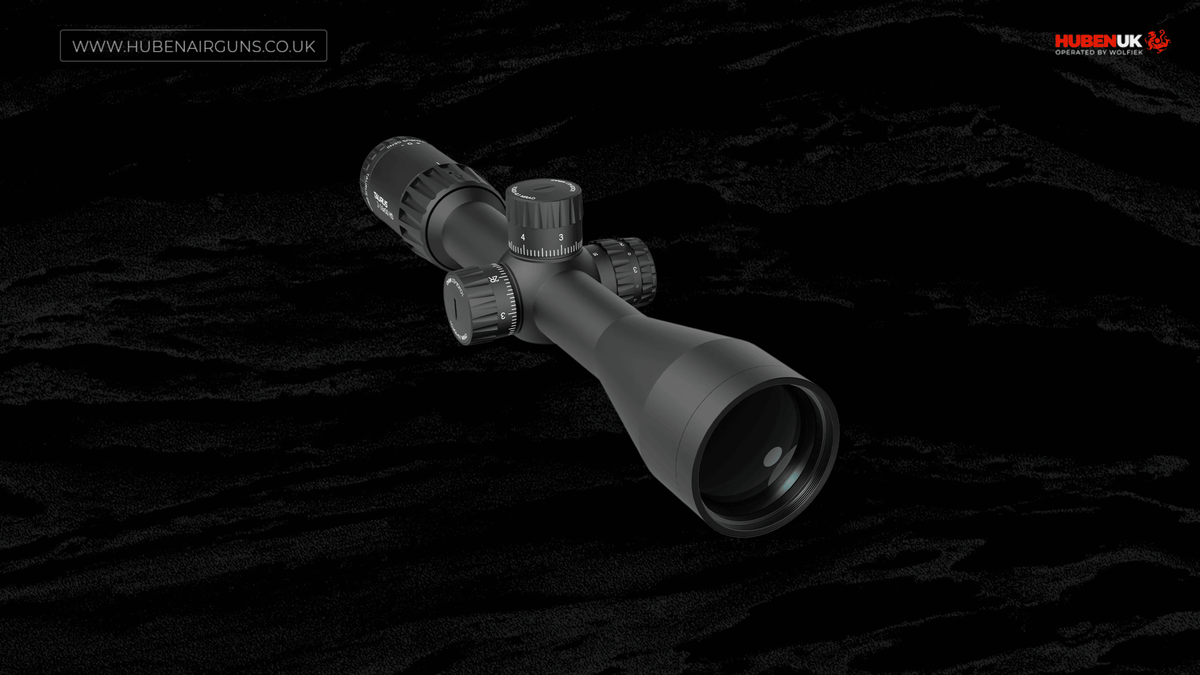 Vector Optics Taurus riflescope 3-18x50 FFP, alternate three-quarter angle view