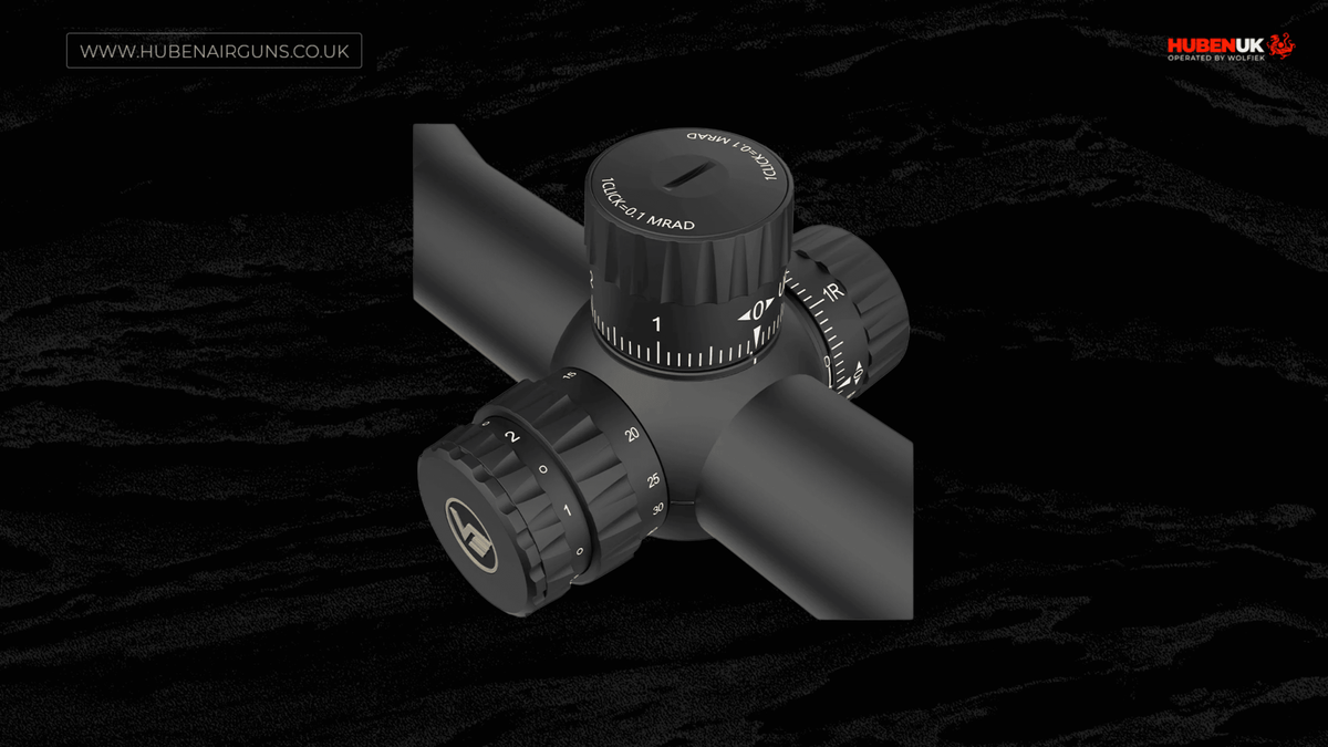 Vector Optics Taurus riflescope 3-18x50 FFP, turret close-up view