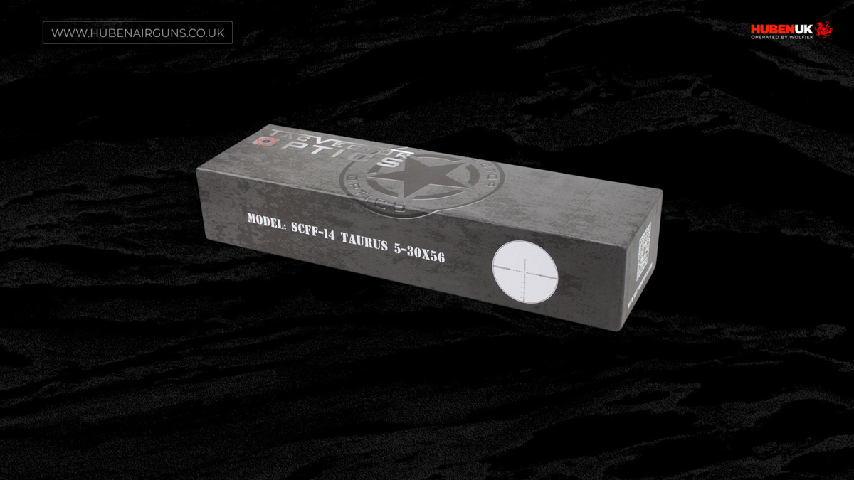 Vector Optics Taurus riflescope 5-30x56 FFP, retail packaging box
