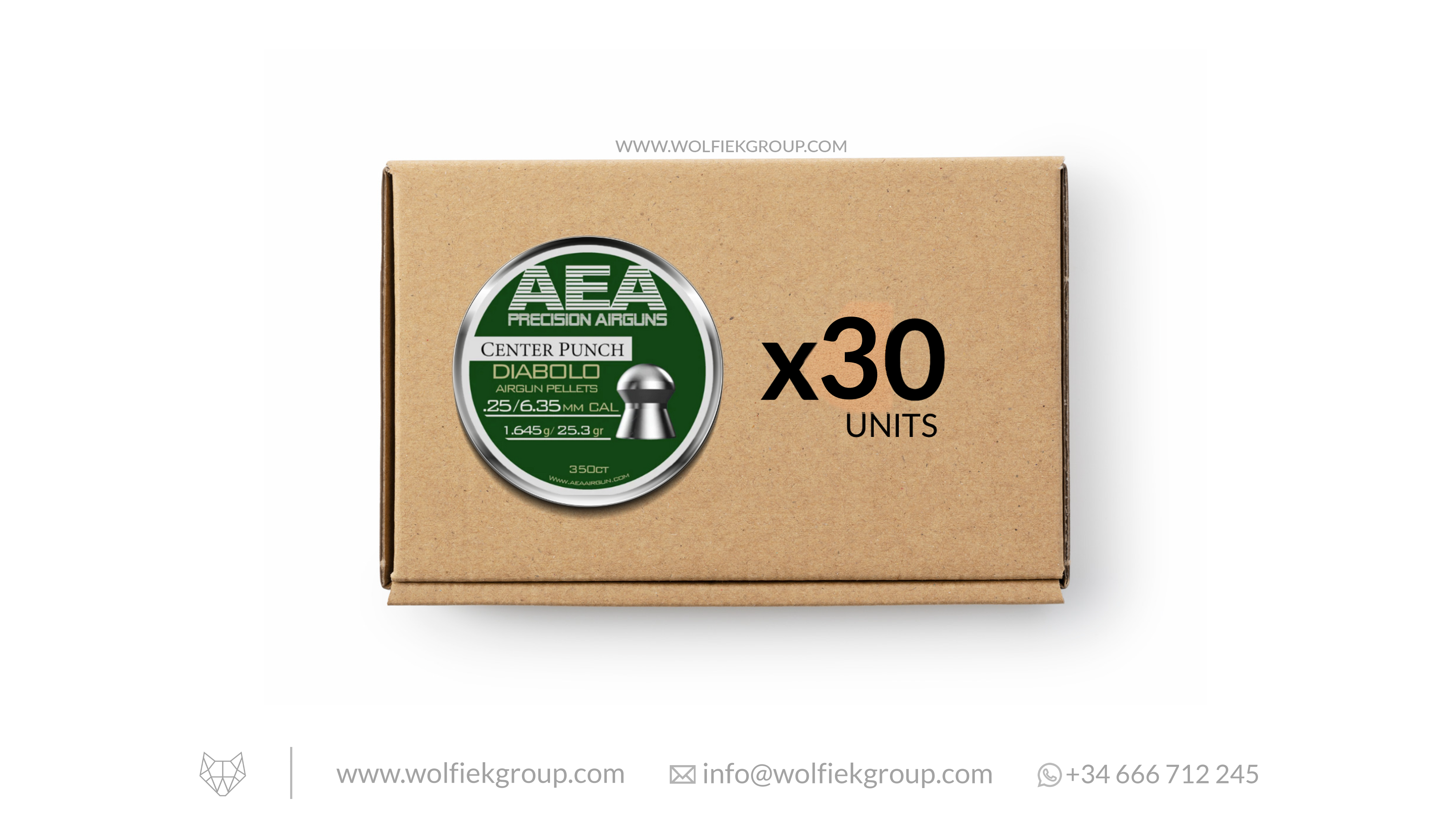 AEA Master Box Center Punch Diabolo Pellets - Cal .25 (6.35mm) | 1.645g (25.3gr)