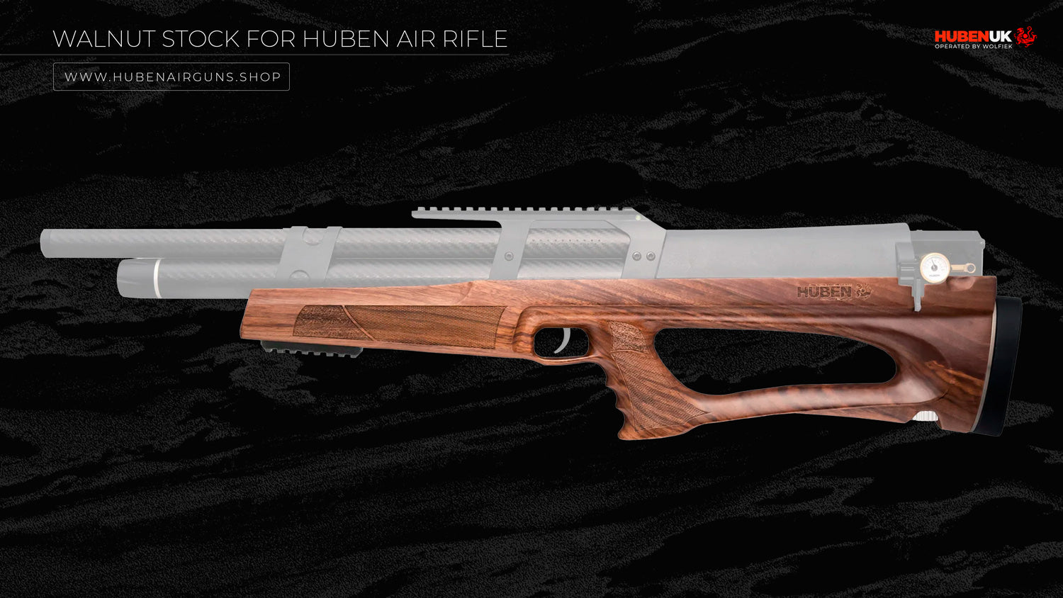 Walnut Stock for Huben Air Rifle with rail and buttpad