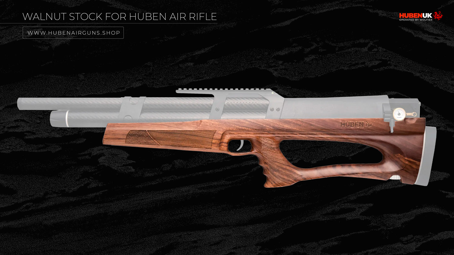 Walnut Stock for Huben Air Rifle without rail and without buttpad