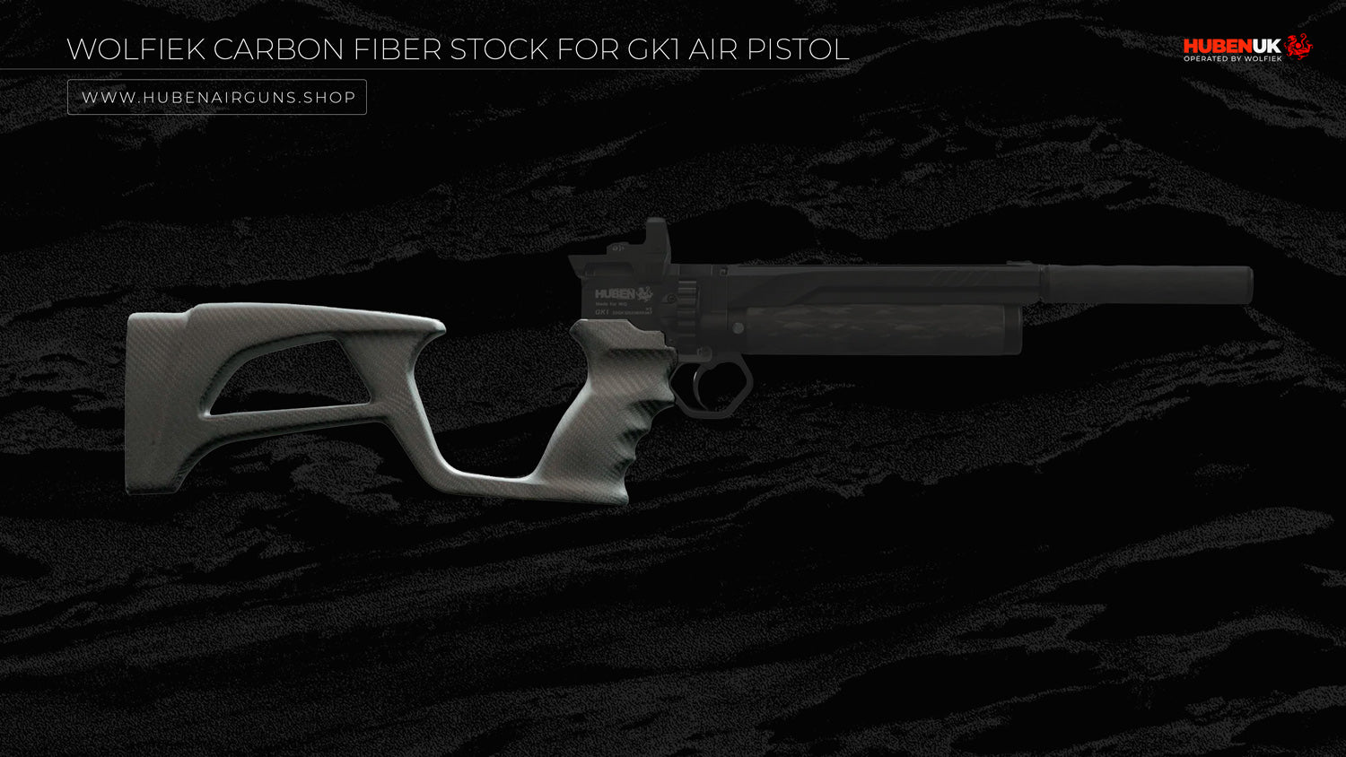 Wolfiek Carbon Fiber Stock for GK1 Air Pistol PCP side view 