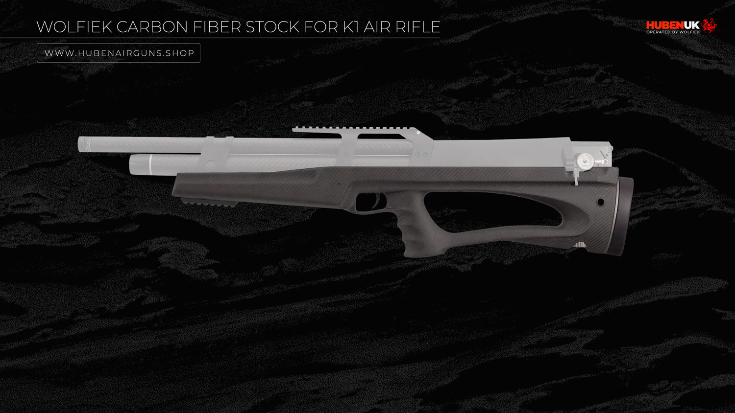 Wolfiek Carbon Fiber Stock for K1 Air Rifle with rail and with buttpad