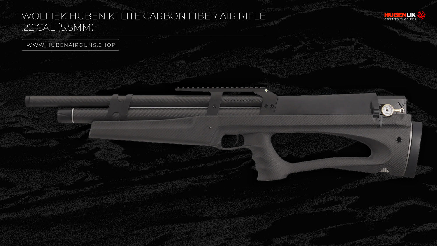 Wolfiek Huben K1 Lite Carbon Fiber Air Rifle - .22 Cal (5.5mm) Only