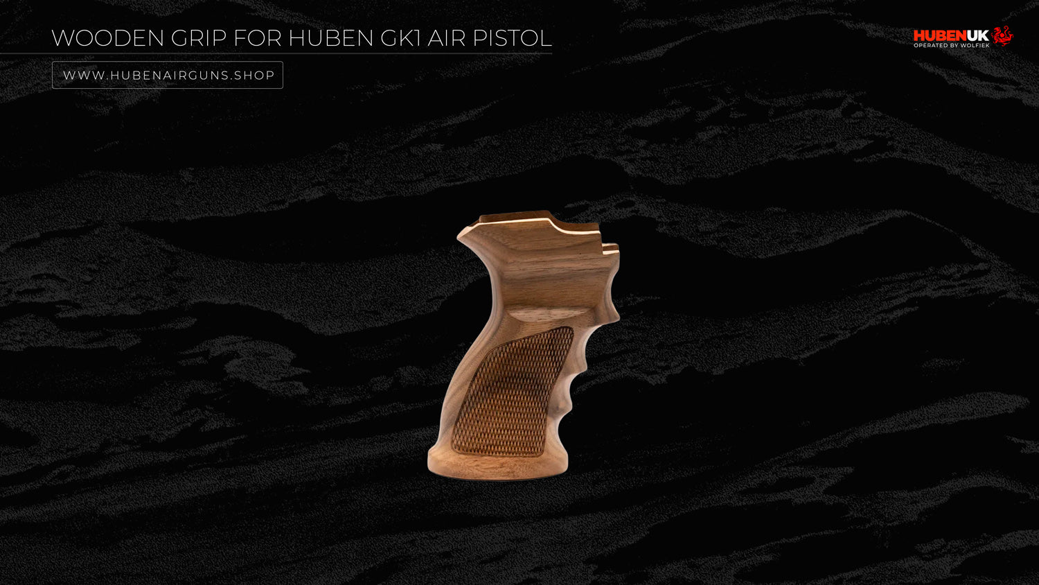 Wooden Grip for Huben GK1 Air Pistol right side straight view