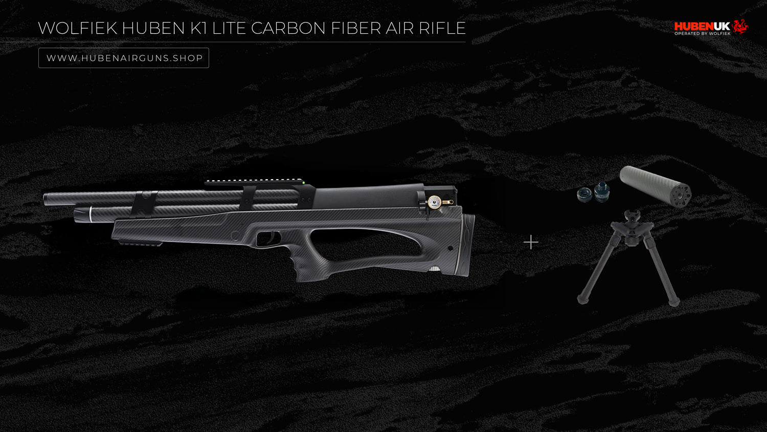 Wolfiek Huben K1 Lite Carbon Fiber Air Rifle · Cal .30 (7.62mm)