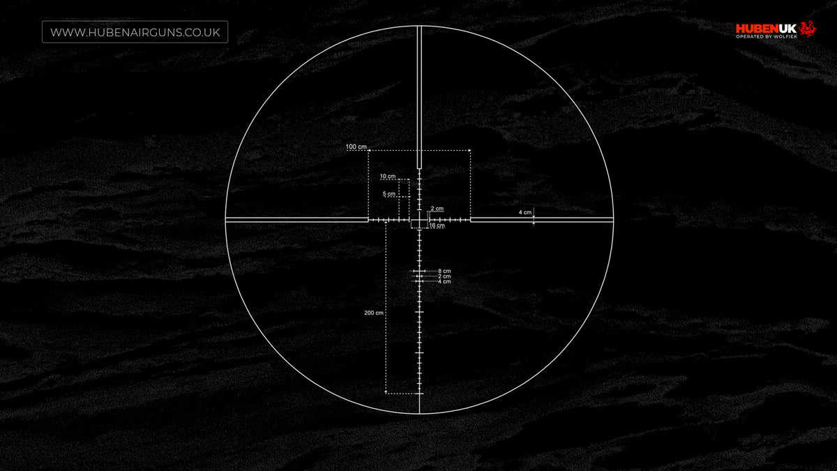 Vector Optics Veyron riflescope 3-12x44 FFP, reticle pattern illustration