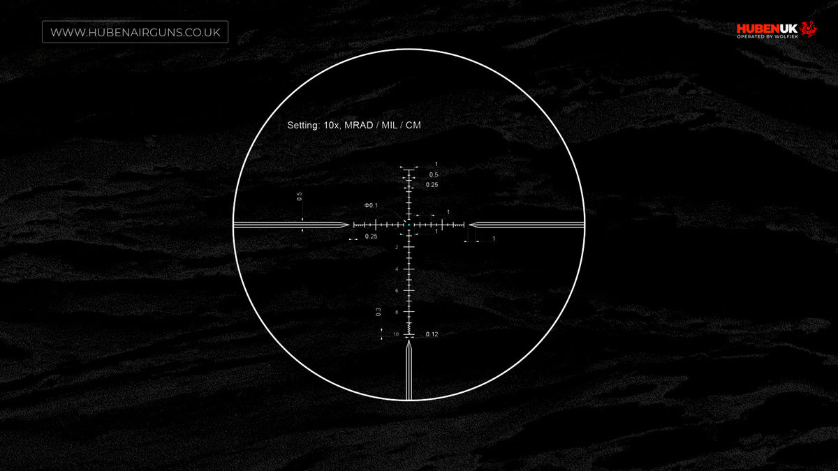 Vector Optics Taurus riflescope 4-16x44 HD SFP, reticle pattern illustration