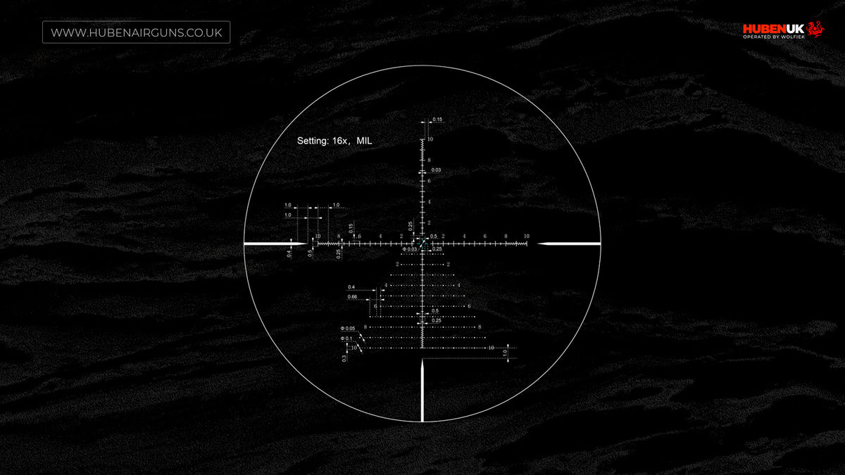Vector Optics Taurus riflescope 3-18x50 FFP, reticle pattern illustration